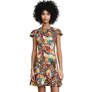 Alice + Olivia Kirby Floral Melody Ruffle Mini Dress Cap Sleeve Size 8*